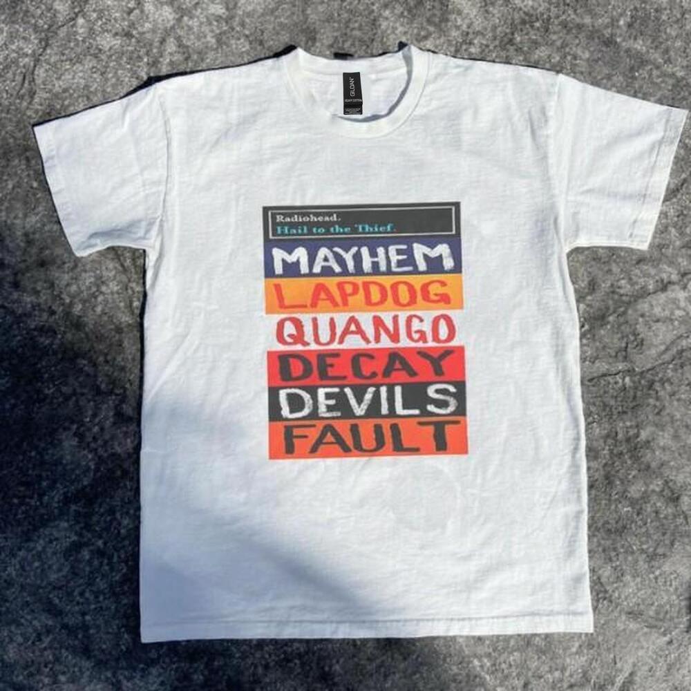 White And Multi-Coloured Rusty Tie Band Tee
